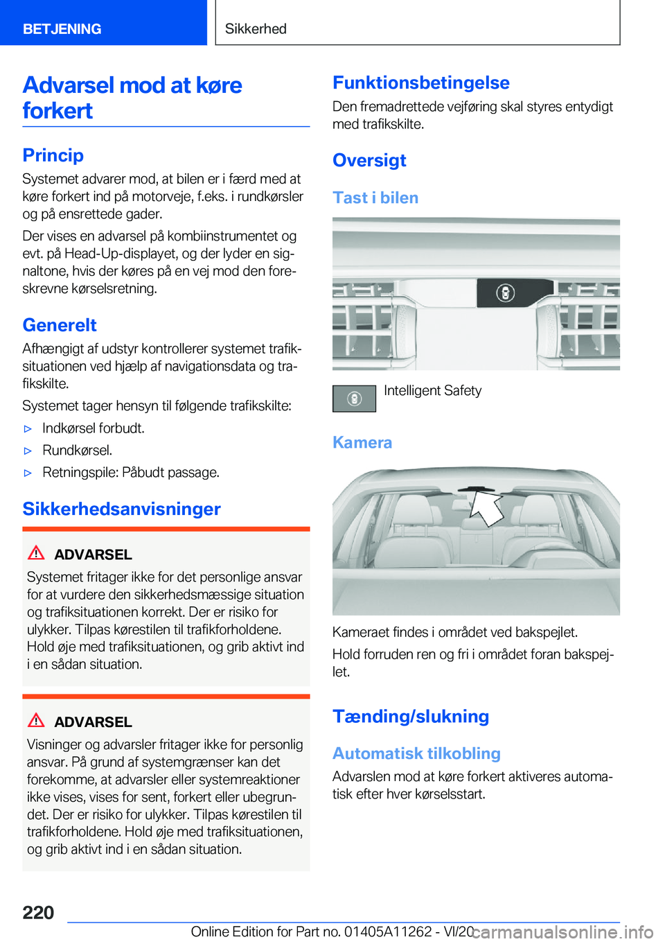 BMW 4 SERIES COUPE 2021  InstruktionsbØger (in Danish) �A�d�v�a�r�s�e�l��m�o�d��a�t��k�