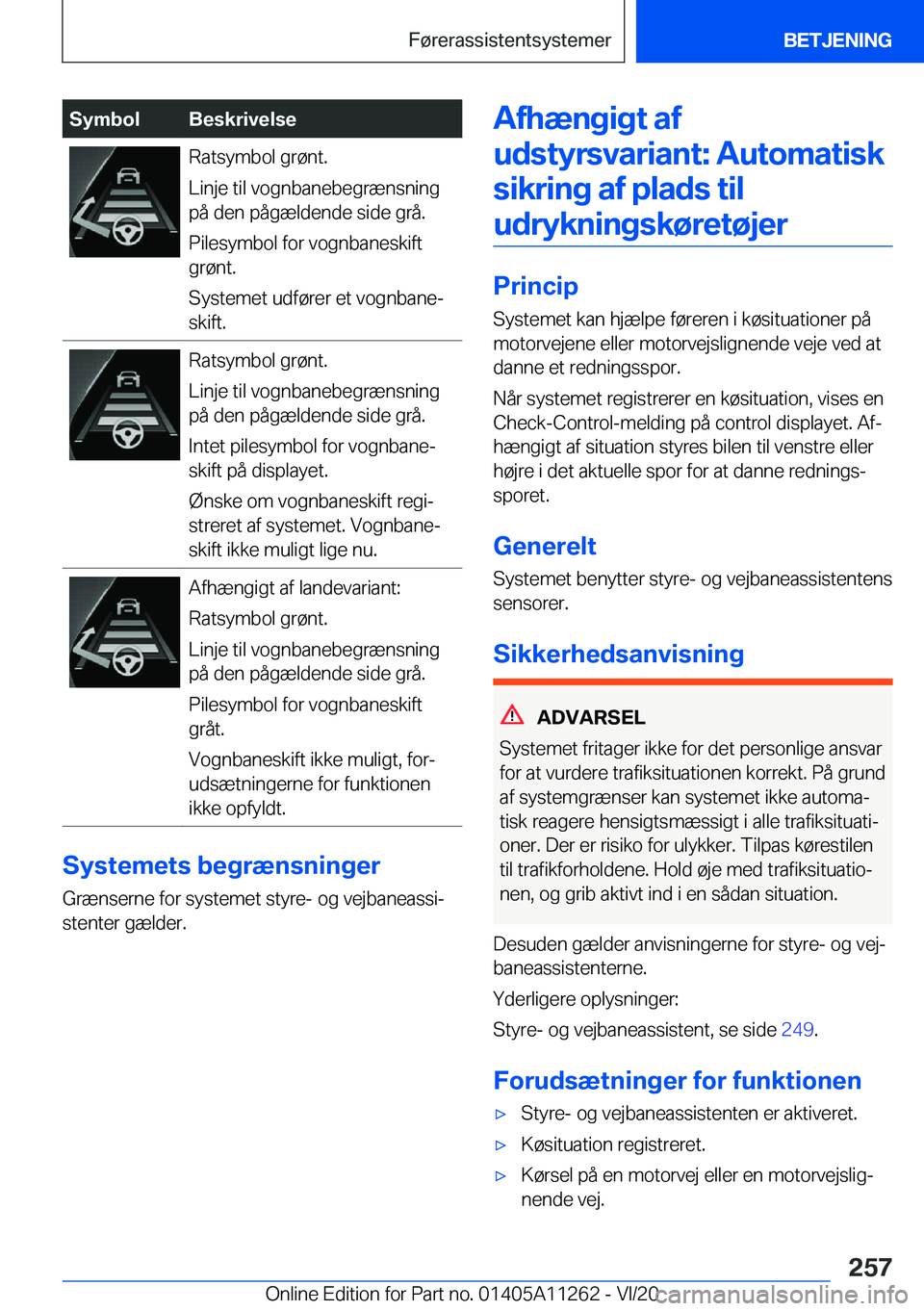 BMW 4 SERIES COUPE 2021  InstruktionsbØger (in Danish) �S�y�m�b�o�l�B�e�s�k�r�i�v�e�l�s�e�R�a�t�s�y�m�b�o�l��g�r�