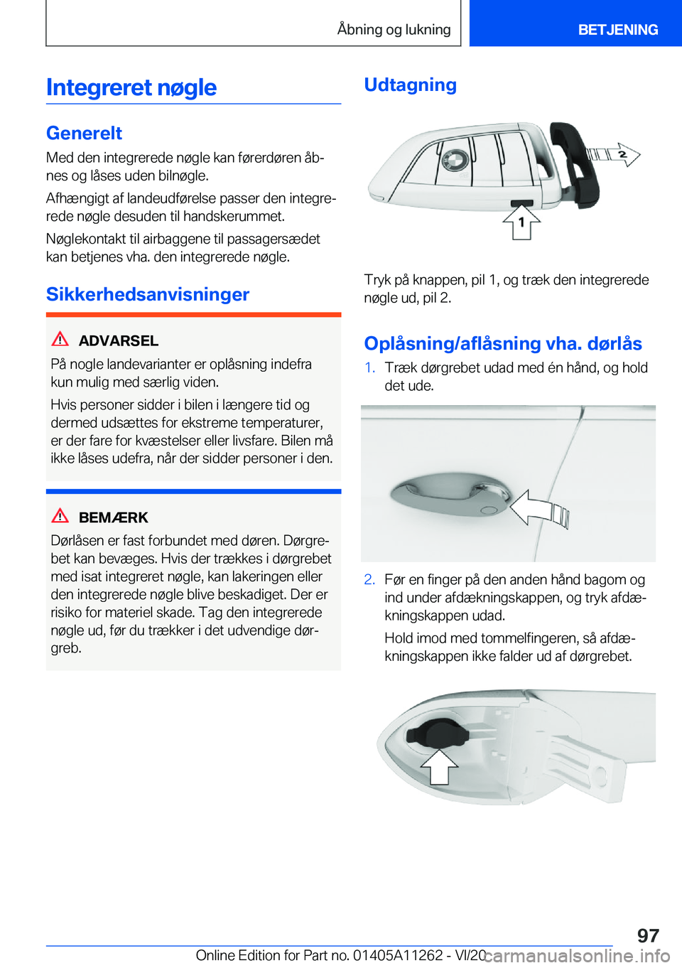 BMW 4 SERIES COUPE 2021  InstruktionsbØger (in Danish) �I�n�t�e�g�r�e�r�e�t��n�