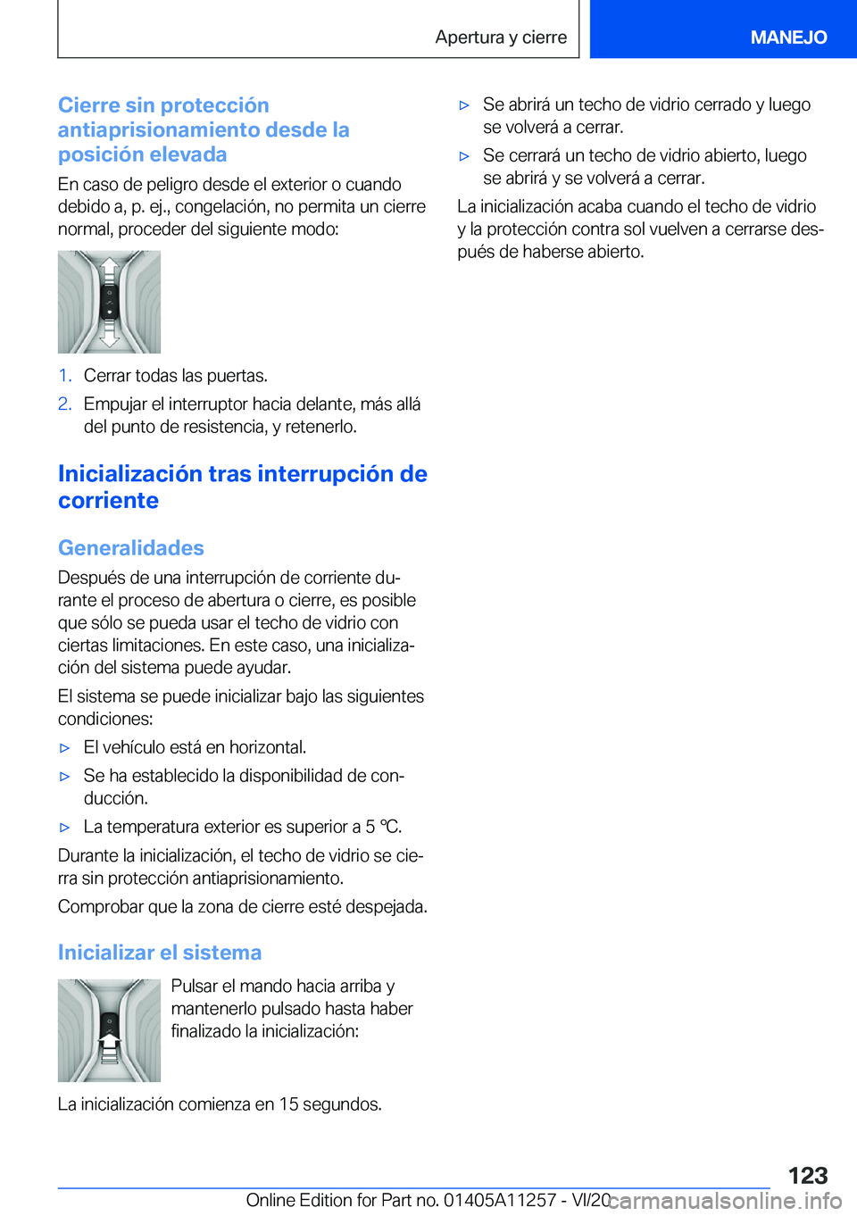 BMW 4 SERIES COUPE 2021  Manuales de Empleo (in Spanish) �C�i�e�r�r�e��s�i�n��p�r�o�t�e�c�c�i�