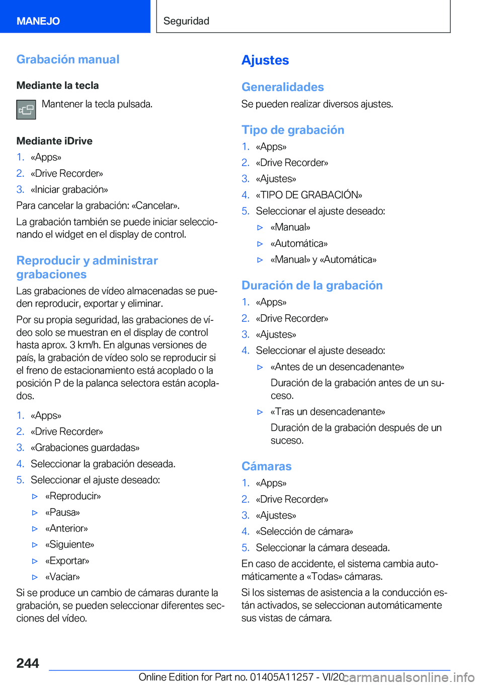 BMW 4 SERIES COUPE 2021  Manuales de Empleo (in Spanish) �G�r�a�b�a�c�i�