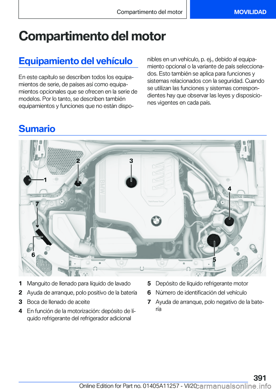 BMW 4 SERIES COUPE 2021  Manuales de Empleo (in Spanish) �C�o�m�p�a�r�t�i�m�e�n�t�o��d�e�l��m�o�t�o�r�E�q�u�i�p�a�m�i�e�n�t�o��d�e�l��v�e�h�