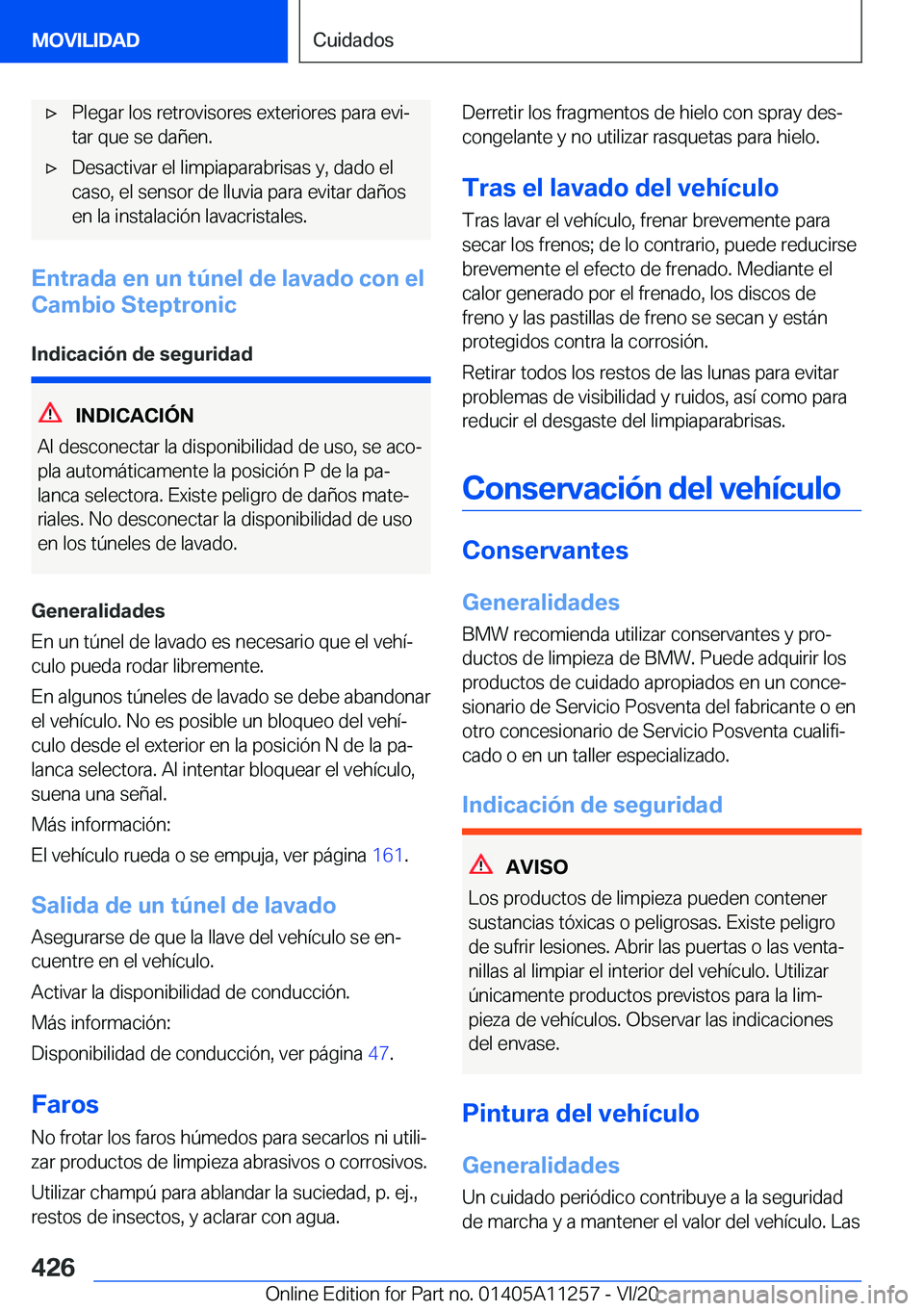 BMW 4 SERIES COUPE 2021  Manuales de Empleo (in Spanish) 'x�P�l�e�g�a�r��l�o�s��r�e�t�r�o�v�i�s�o�r�e�s��e�x�t�e�r�i�o�r�e�s��p�a�r�a��e�v�iª
�t�a�r��q�u�e��s�e��d�a�