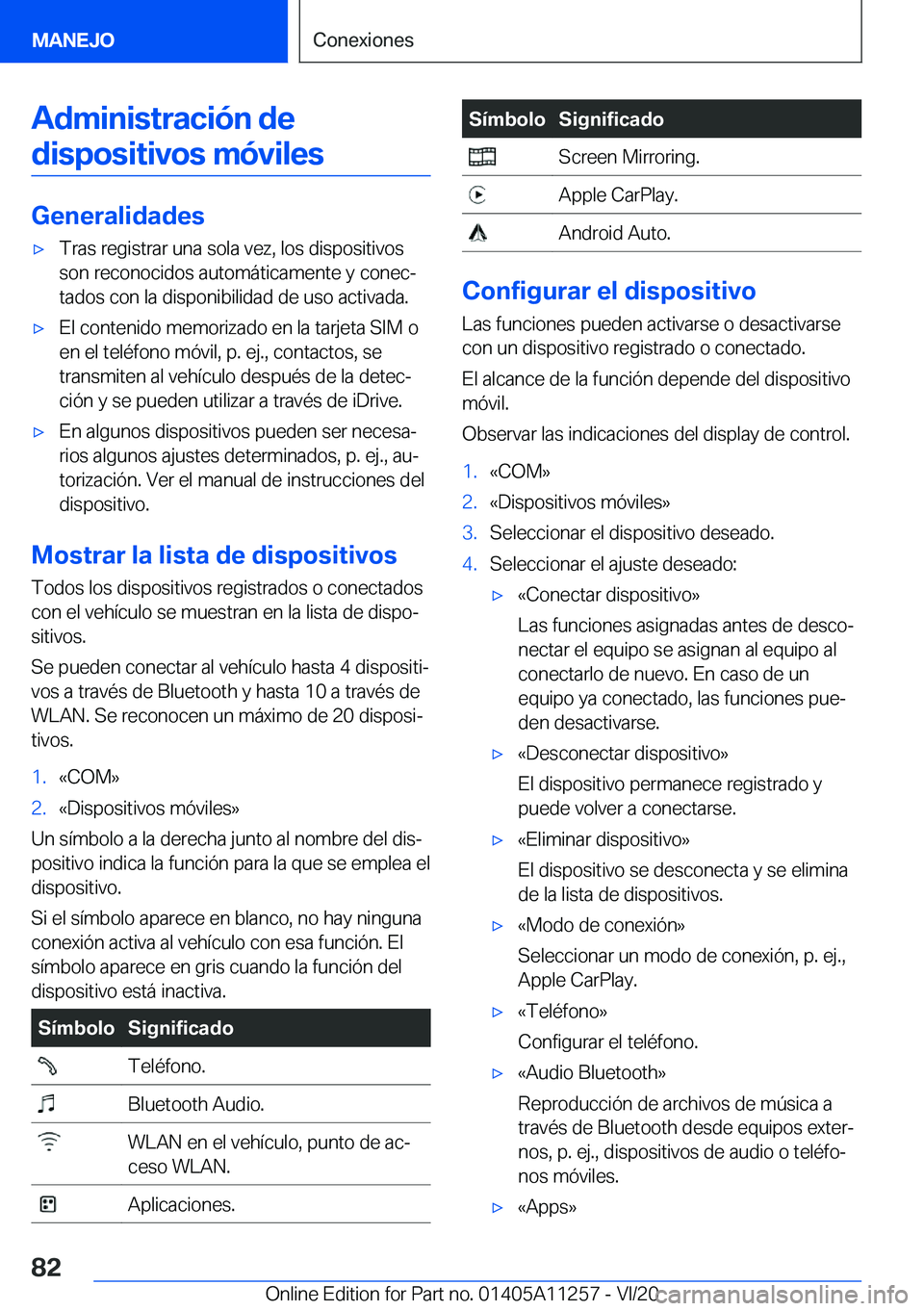 BMW 4 SERIES COUPE 2021  Manuales de Empleo (in Spanish) �A�d�m�i�n�i�s�t�r�a�c�i�