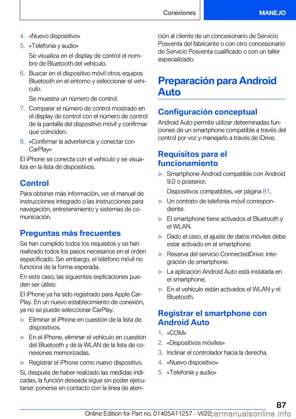 BMW 4 SERIES COUPE 2021  Manuales de Empleo (in Spanish) �4�.�«�N�u�e�v�o��d�i�s�p�o�s�i�t�i�v�o�{�5�.�«�T�e�l�e�f�o�n�