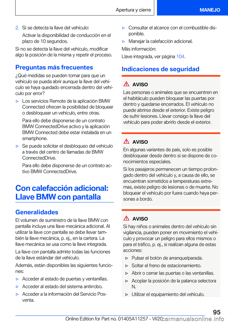 BMW 4 SERIES COUPE 2021  Manuales de Empleo (in Spanish) �2�.�S�i��s�e��d�e�t�e�c�t�a��l�a��l�l�a�v�e��d�e�l��v�e�h�