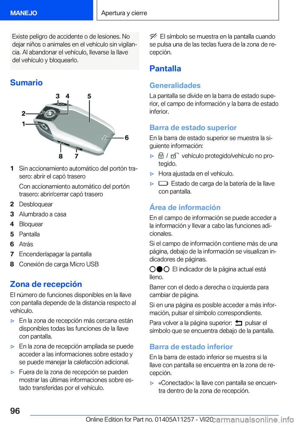 BMW 4 SERIES COUPE 2021  Manuales de Empleo (in Spanish) �E�x�i�s�t�e��p�e�l�i�g�r�o��d�e��a�c�c�i�d�e�n�t�e��o��d�e��l�e�s�i�o�n�e�s�.��N�o
�d�e�j�a�r��n�i�