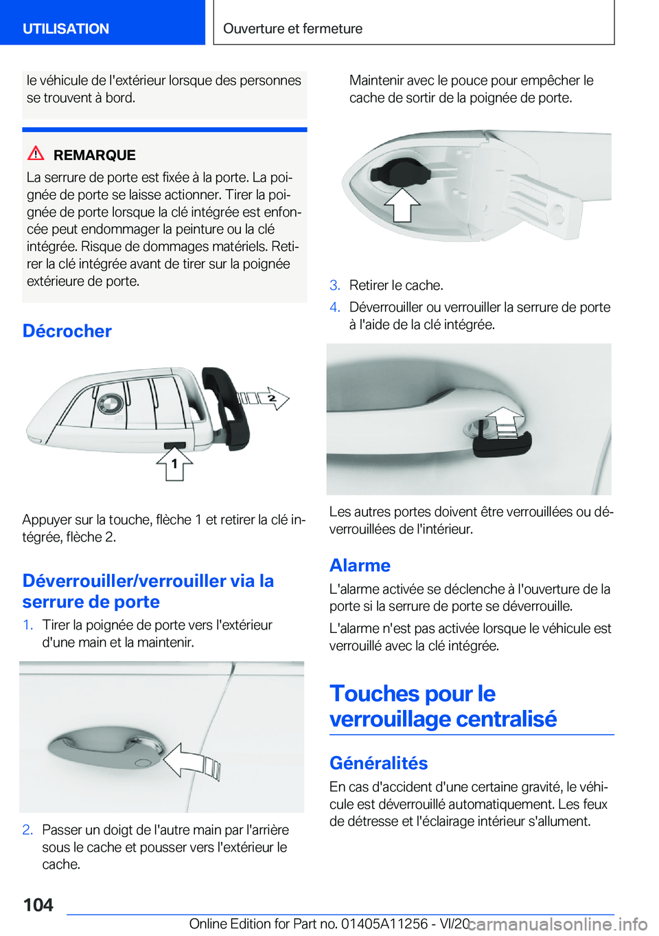 BMW 4 SERIES COUPE 2021  Notices Demploi (in French) �l�e��v�é�h�i�c�u�l�e��d�e��l�'�e�x�t�é�r�i�e�u�r��l�o�r�s�q�u�e��d�e�s��p�e�r�s�o�n�n�e�s�s�e��t�r�o�u�v�e�n�t��