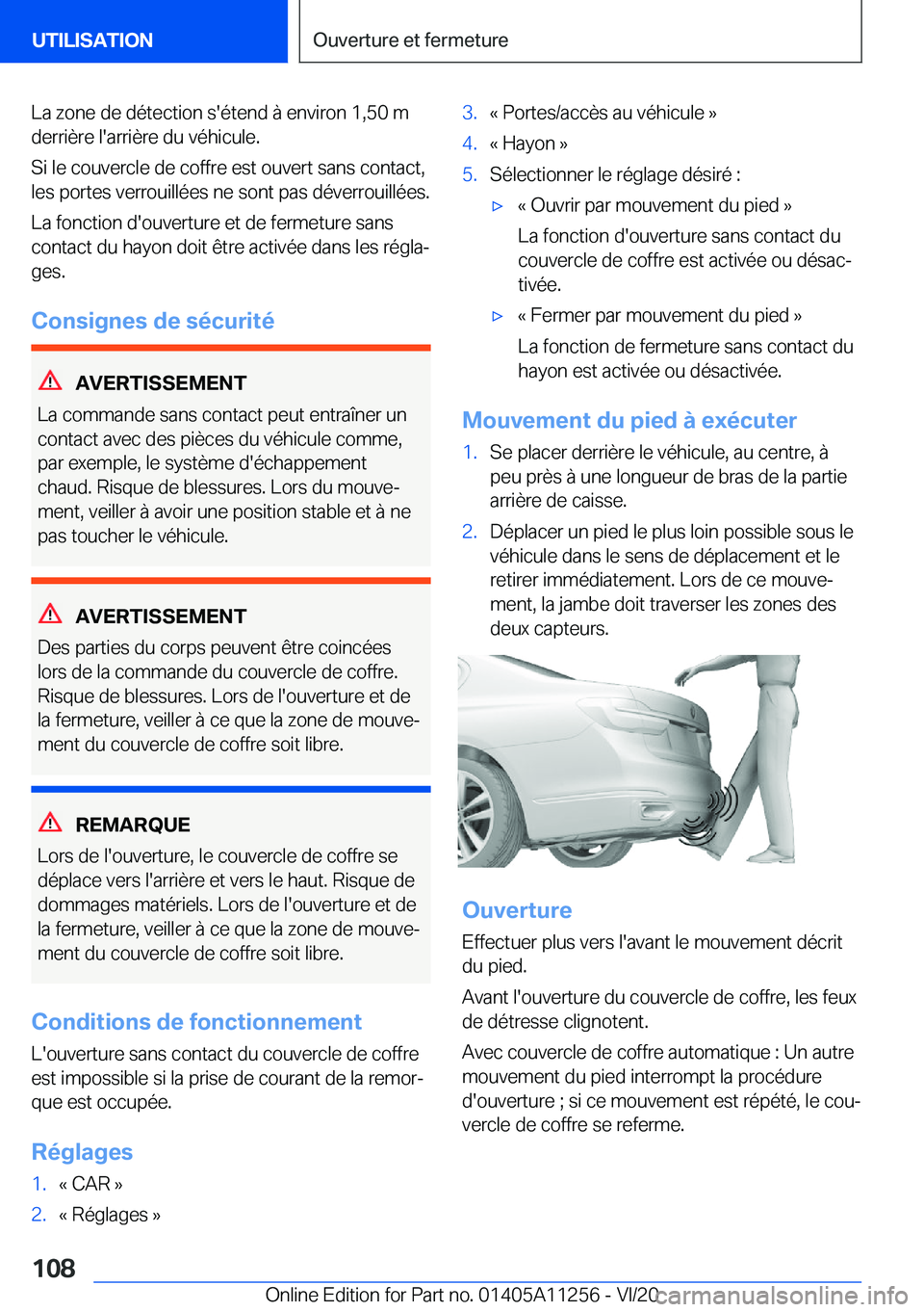 BMW 4 SERIES COUPE 2021  Notices Demploi (in French) �L�a��z�o�n�e��d�e��d�é�t�e�c�t�i�o�n��s�'�é�t�e�n�d��