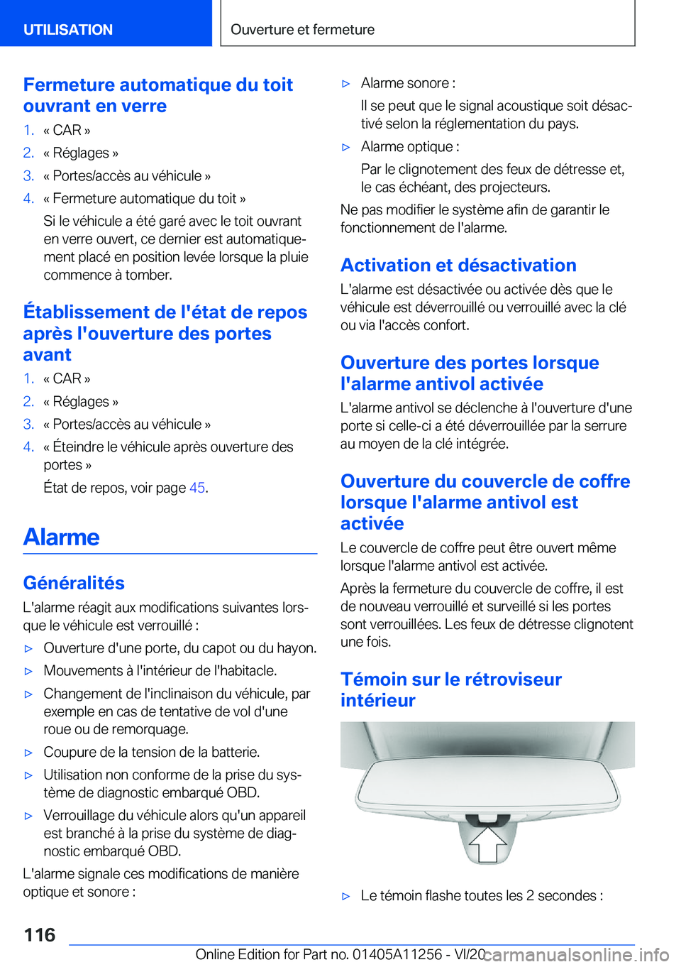 BMW 4 SERIES COUPE 2021  Notices Demploi (in French) �F�e�r�m�e�t�u�r�e��a�u�t�o�m�a�t�i�q�u�e��d�u��t�o�i�t
�o�u�v�r�a�n�t��e�n��v�e�r�r�e�1�.�k��C�A�R��{�2�.�k��R�é�g�l�a�g�e�s��{�3�.�k��P�o�r�t�e�s�/�a�c�c�è�s��a�u��v�é�h�i�c�u�l�e��{