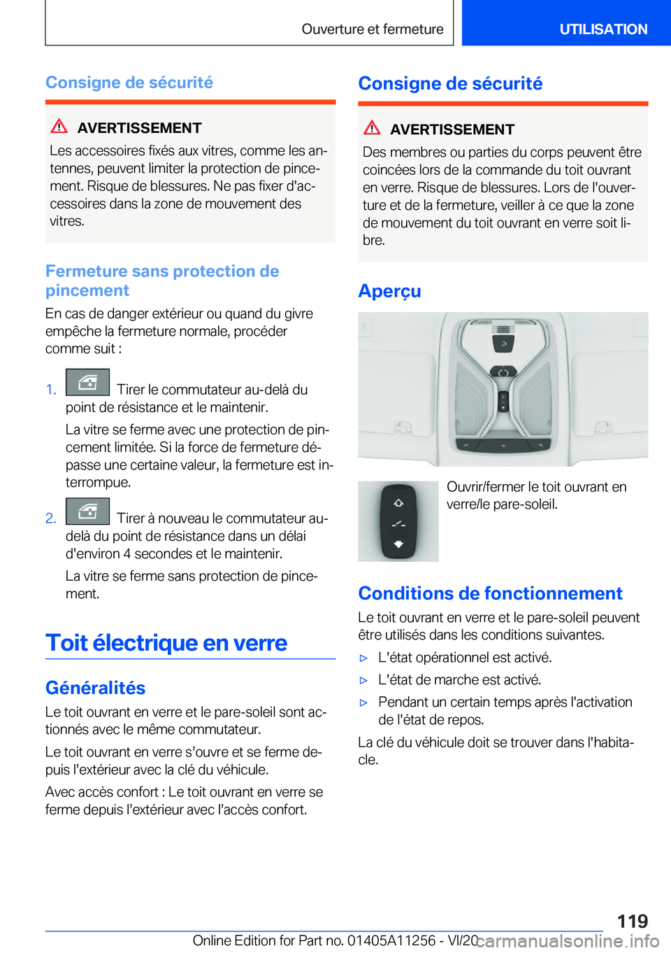 BMW 4 SERIES COUPE 2021  Notices Demploi (in French) �C�o�n�s�i�g�n�e��d�e��s�é�c�u�r�i�t�é
�A�V�E�R�T�I�S�S�E�M�E�N�T
�L�e�s��a�c�c�e�s�s�o�i�r�e�s��f�i�x�é�s��a�u�x��v�i�t�r�e�s�,��c�o�m�m�e��l�e�s��a�nj �t�e�n�n�e�s�,��p�e�u�v�e�n�t��l