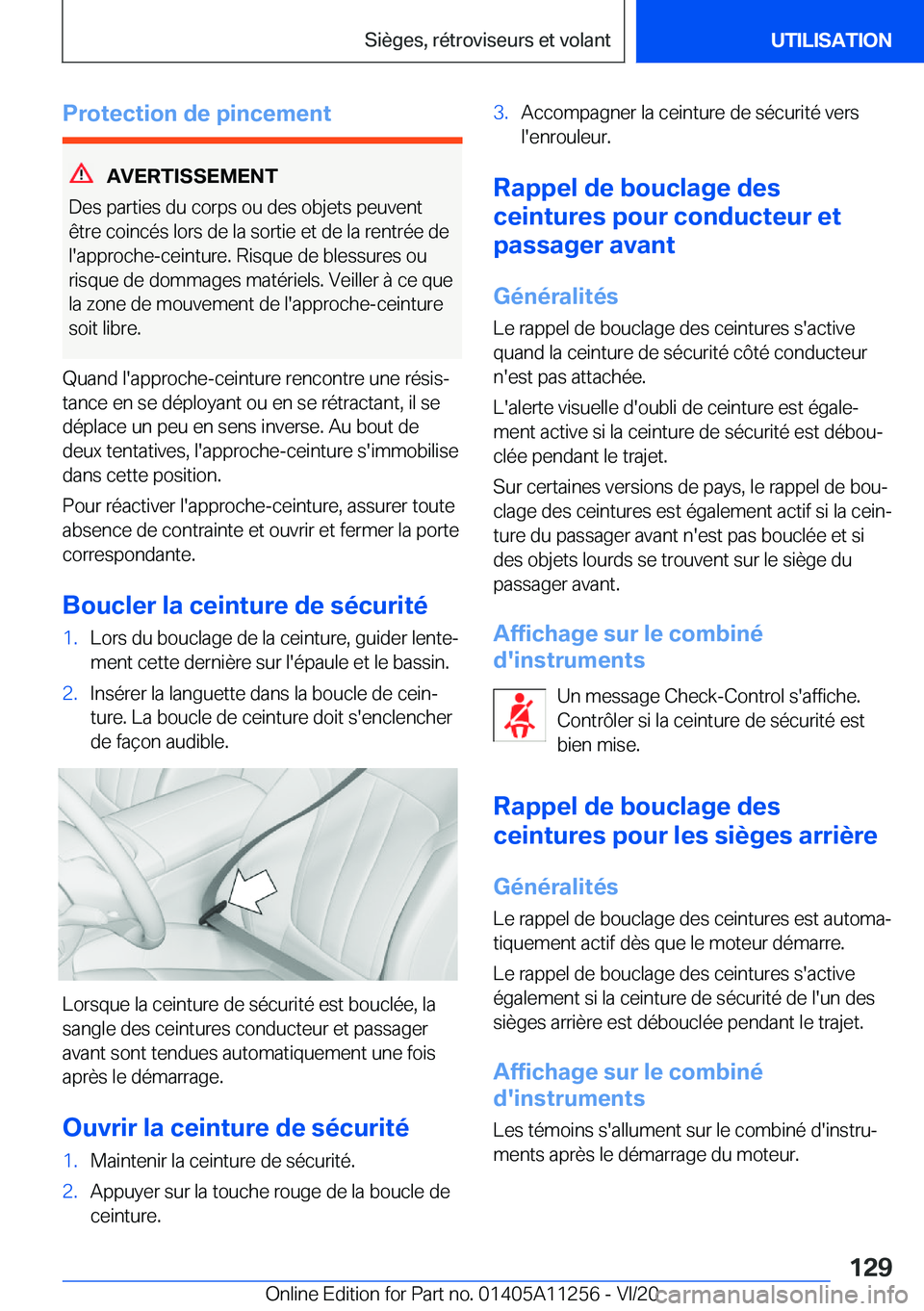 BMW 4 SERIES COUPE 2021  Notices Demploi (in French) �P�r�o�t�e�c�t�i�o�n��d�e��p�i�n�c�e�m�e�n�t
�A�V�E�R�T�I�S�S�E�M�E�N�T
�D�e�s��p�a�r�t�i�e�s��d�u��c�o�r�p�s��o�u��d�e�s��o�b�j�e�t�s��p�e�u�v�e�n�t
�ê�t�r�e��c�o�i�n�c�é�s��l�o�r�s��d�