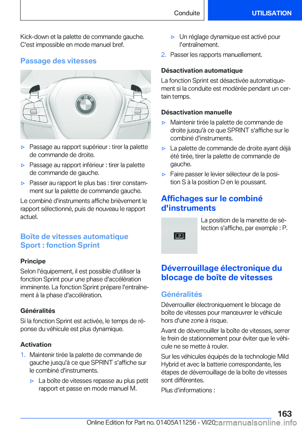BMW 4 SERIES COUPE 2021  Notices Demploi (in French) �K�i�c�k�-�d�o�w�n��e�t��l�a��p�a�l�e�t�t�e��d�e��c�o�m�m�a�n�d�e��g�a�u�c�h�e�.
�C�'�e�s�t��i�m�p�o�s�s�i�b�l�e��e�n��m�o�d�e��m�a�n�u�e�l��b�r�e�f�.
�P�a�s�s�a�g�e��d�e�s��v�i�t�e�s
