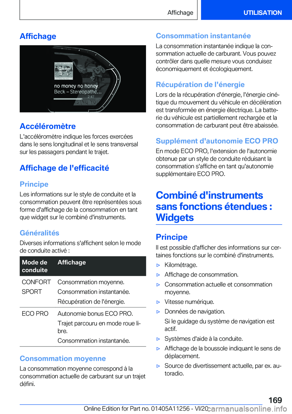 BMW 4 SERIES COUPE 2021  Notices Demploi (in French) �A�f�f�i�c�h�a�g�e
�A�c�c�é�l�é�r�o�m�è�t�r�e
�L�'�a�c�c�é�l�é�r�o�m�è�t�r�e��i�n�d�i�q�u�e��l�e�s��f�o�r�c�e�s��e�x�e�r�c�é�e�s �d�a�n�s��l�e��s�e�n�s��l�o�n�g�i�t�u�d�i�n�a�l��e�t