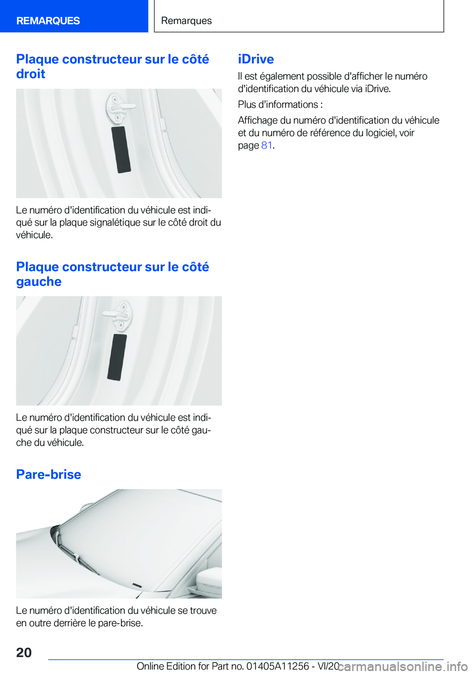 BMW 4 SERIES COUPE 2021  Notices Demploi (in French) �P�l�a�q�u�e��c�o�n�s�t�r�u�c�t�e�u�r��s�u�r��l�e��c�