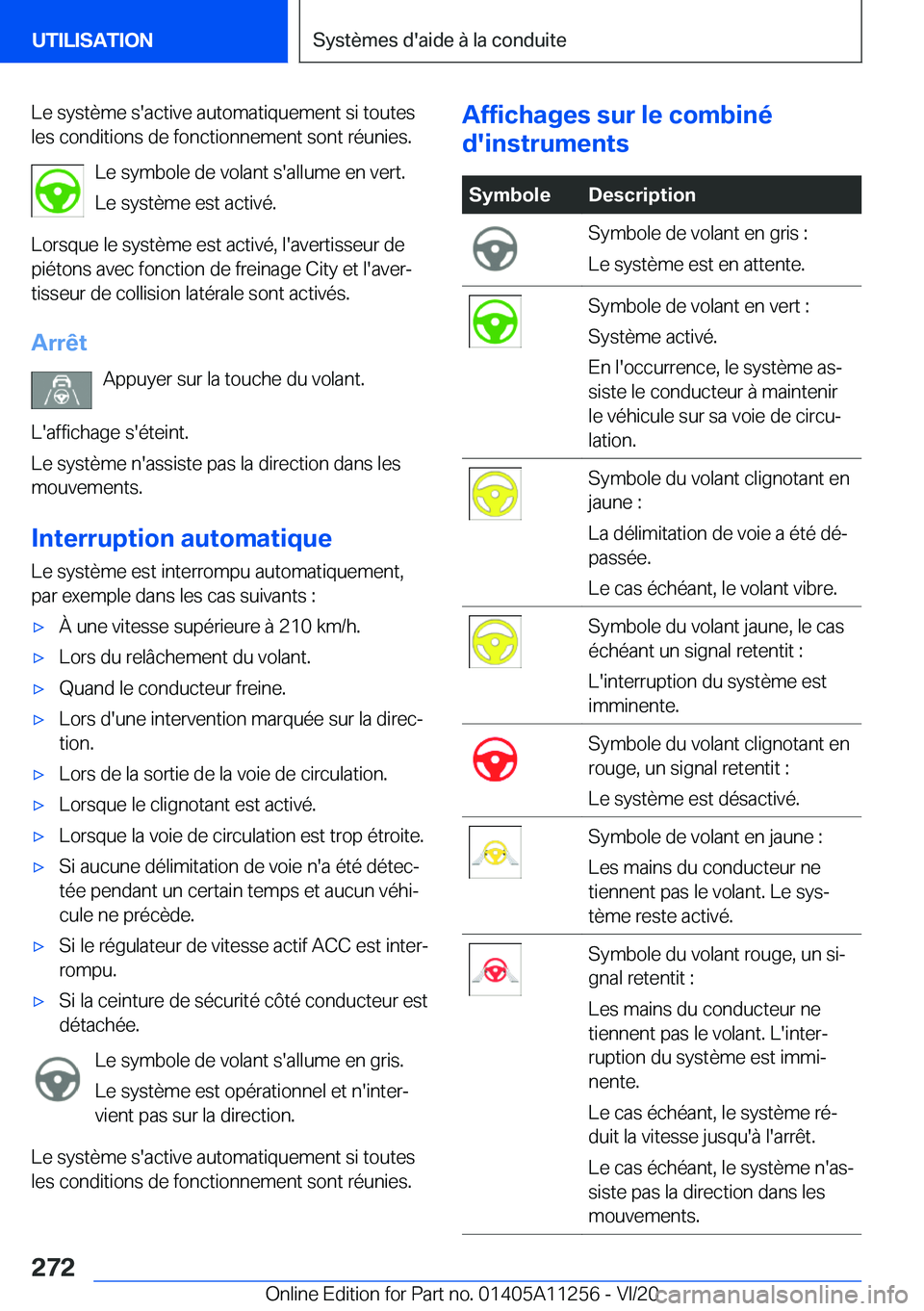 BMW 4 SERIES COUPE 2021  Notices Demploi (in French) �L�e��s�y�s�t�è�m�e��s�'�a�c�t�i�v�e��a�u�t�o�m�a�t�i�q�u�e�m�e�n�t��s�i��t�o�u�t�e�s
�l�e�s��c�o�n�d�i�t�i�o�n�s��d�e��f�o�n�c�t�i�o�n�n�e�m�e�n�t��s�o�n�t��r�é�u�n�i�e�s�.
�L�e��s�y