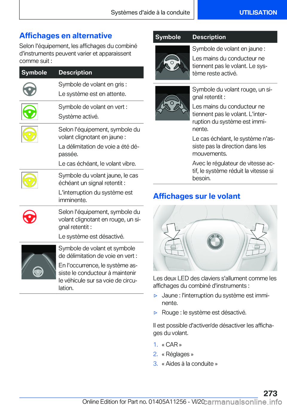 BMW 4 SERIES COUPE 2021  Notices Demploi (in French) �A�f�f�i�c�h�a�g�e�s��e�n��a�l�t�e�r�n�a�t�i�v�e
�S�e�l�o�n��l�'�é�q�u�i�p�e�m�e�n�t�,��l�e�s��a�f�f�i�c�h�a�g�e�s��d�u��c�o�m�b�i�n�é
�ds�i�n�s�t�r�u�m�e�n�t�s��p�e�u�v�e�n�t��v�a�r�i