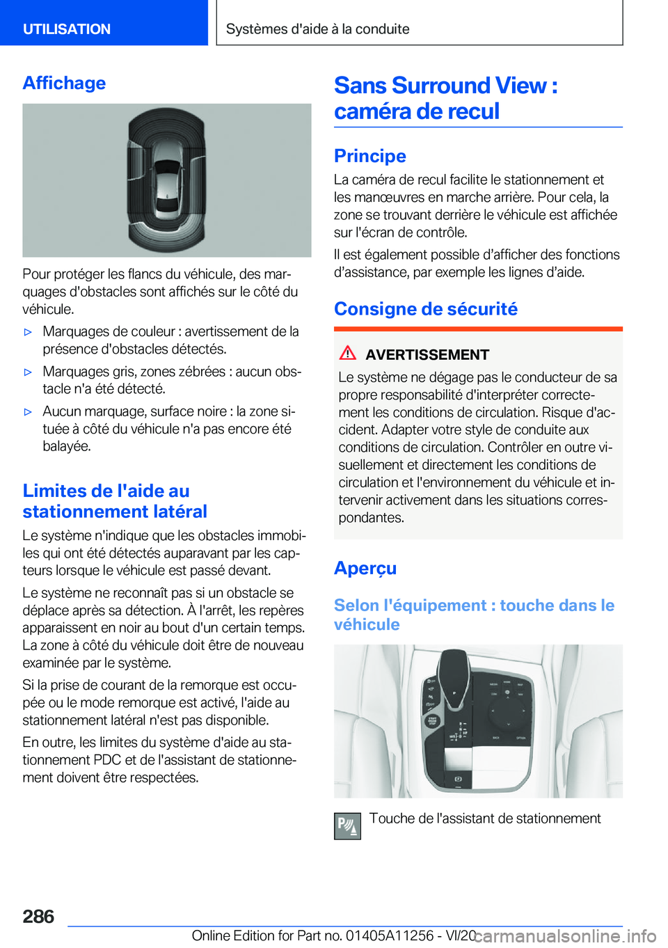 BMW 4 SERIES COUPE 2021  Notices Demploi (in French) �A�f�f�i�c�h�a�g�e
�P�o�u�r��p�r�o�t�é�g�e�r��l�e�s��f�l�a�n�c�s��d�u��v�é�h�i�c�u�l�e�,��d�e�s��m�a�rj
�q�u�a�g�e�s��d�'�o�b�s�t�a�c�l�e�s��s�o�n�t��a�f�f�i�c�h�é�s��s�u�r��l�e��