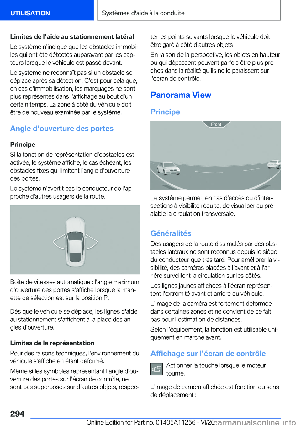 BMW 4 SERIES COUPE 2021  Notices Demploi (in French) �L�i�m�i�t�e�s��d�e��l�'�a�i�d�e��a�u��s�t�a�t�i�o�n�n�e�m�e�n�t��l�a�t�é�r�a�l
�L�e��s�y�s�t�è�m�e��n�'�i�n�d�i�q�u�e��q�u�e��l�e�s��o�b�s�t�a�c�l�e�s��i�m�m�o�b�ij �l�e�s��q�u