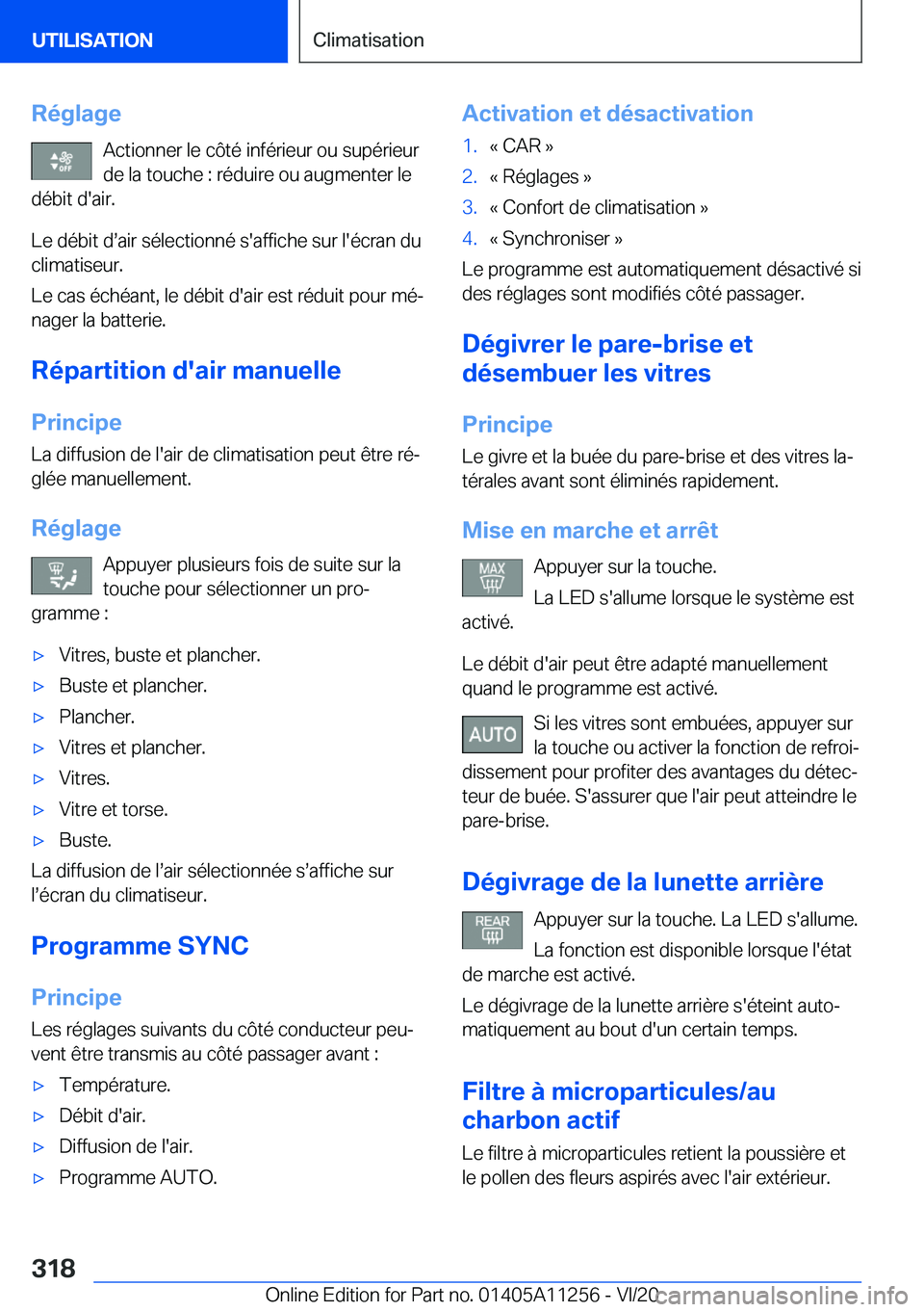 BMW 4 SERIES COUPE 2021  Notices Demploi (in French) �R�é�g�l�a�g�e�A�c�t�i�o�n�n�e�r��l�e��c�