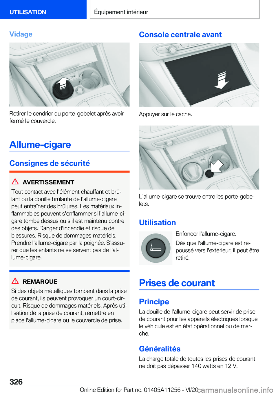 BMW 4 SERIES COUPE 2021  Notices Demploi (in French) �V�i�d�a�g�e
�R�e�t�i�r�e�r��l�e��c�e�n�d�r�i�e�r��d�u��p�o�r�t�e�-�g�o�b�e�l�e�t��a�p�r�è�s��a�v�o�i�r
�f�e�r�m�é��l�e��c�o�u�v�e�r�c�l�e�.
�A�l�l�u�m�e�-�c�i�g�a�r�e
�C�o�n�s�i�g�n�e�s��d