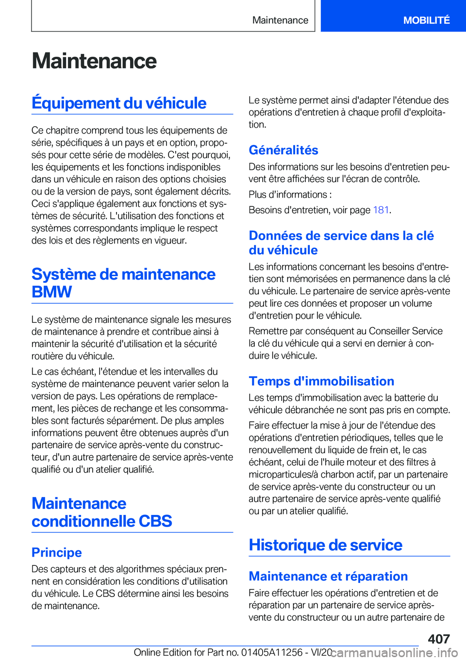 BMW 4 SERIES COUPE 2021  Notices Demploi (in French) �M�a�i�n�t�e�n�a�n�c�e�