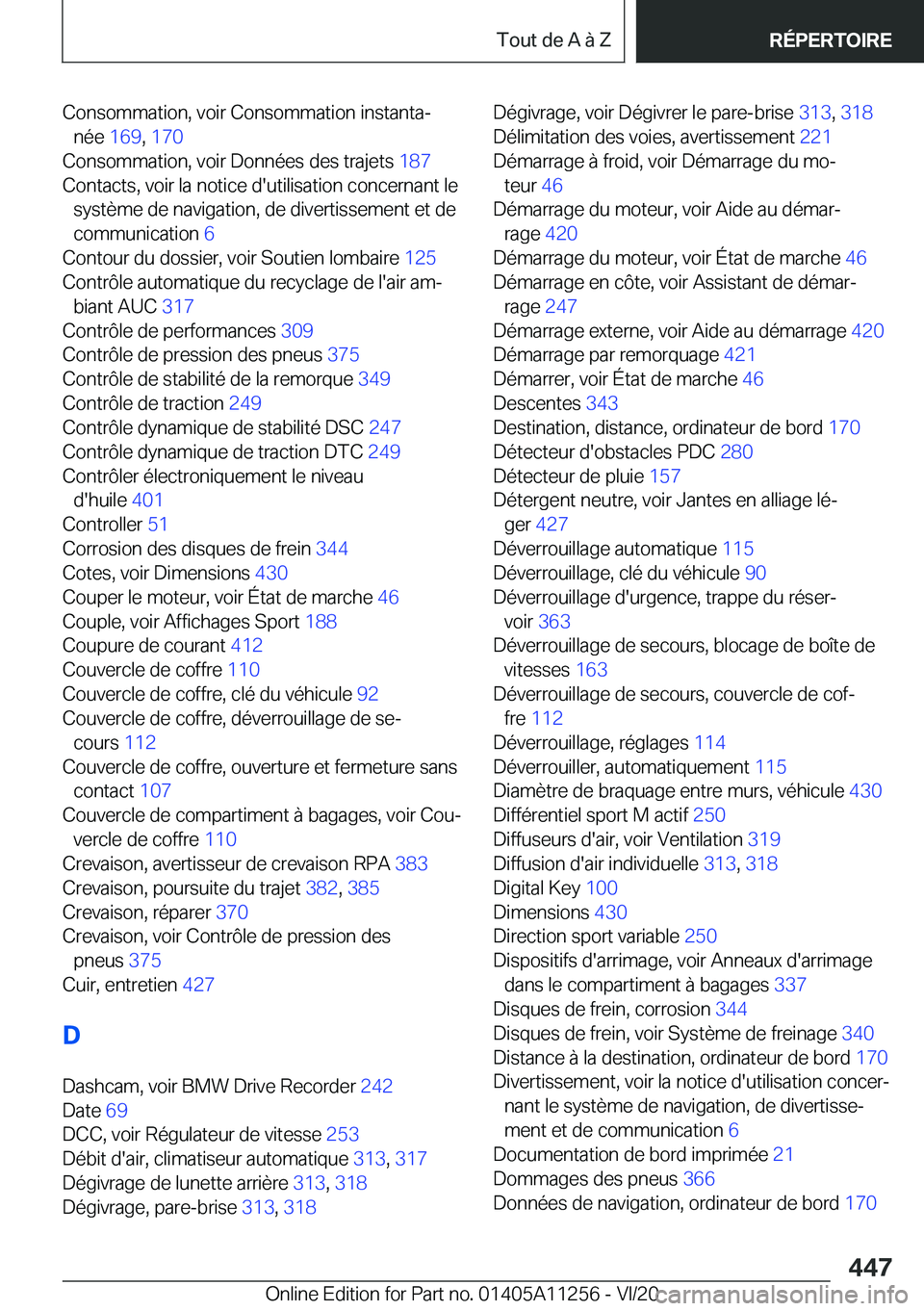 BMW 4 SERIES COUPE 2021  Notices Demploi (in French) �C�o�n�s�o�m�m�a�t�i�o�n�,��v�o�i�r��C�o�n�s�o�m�m�a�t�i�o�n��i�n�s�t�a�n�t�aj�n�é�e� �1�6�9�,��1�7�0 �
�C�o�n�s�o�m�m�a�t�i�o�n�,��v�o�i�r��D�o�n�n�é�e�s��d�e�s��t�r�a�j�e�t�s� �1�8�7�