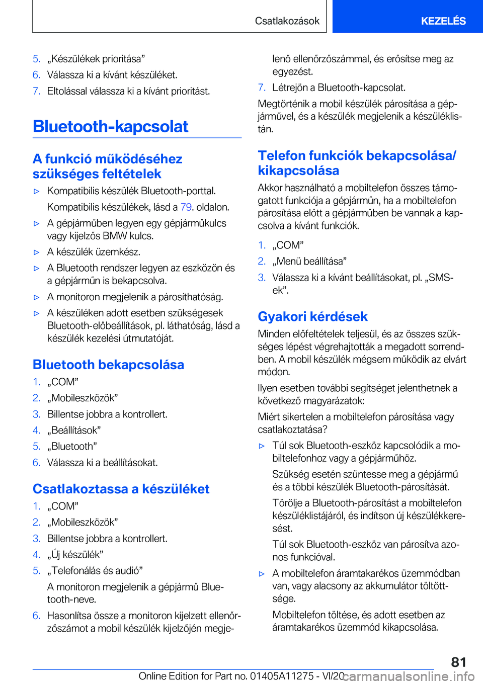 BMW 4 SERIES COUPE 2021  Kezelési útmutató (in Hungarian) �5�.x�K�