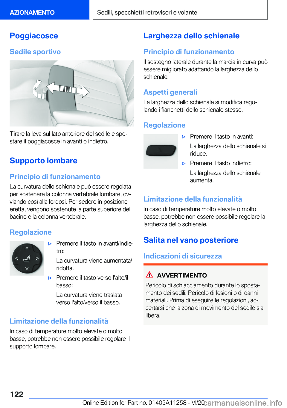 BMW 4 SERIES COUPE 2021  Libretti Di Uso E manutenzione (in Italian) �P�o�g�g�i�a�c�o�s�c�e
�S�e�d�i�l�e��s�p�o�r�t�i�v�o
�T�i�r�a�r�e��l�a��l�e�v�a��s�u�l��l�a�t�o��a�n�t�e�r�i�o�r�e��d�e�l��s�e�d�i�l�e��e��s�p�oª
�s�t�a�r�e��i�l��p�o�g�g�i�a�c�o�s�c�e�