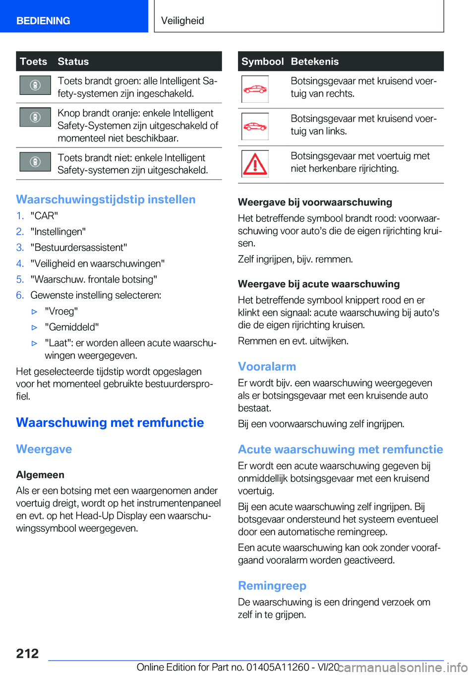 BMW 4 SERIES COUPE 2021  Instructieboekjes (in Dutch) �T�o�e�t�s�S�t�a�t�u�s�T�o�e�t�s��b�r�a�n�d�t��g�r�o�e�n�:��a�l�l�e��I�n�t�e�l�l�i�g�e�n�t��S�aj
�f�e�t�y�-�s�y�s�t�e�m�e�n��z�i�j�n��i�n�g�e�s�c�h�a�k�e�l�d�.�K�n�o�p��b�r�a�n�d�t��o�r�a�n�
