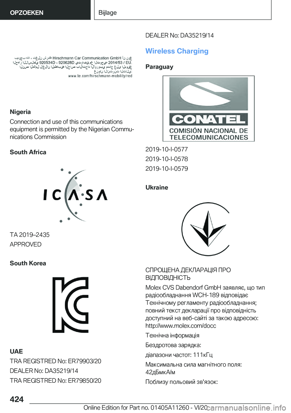 BMW 4 SERIES COUPE 2021  Instructieboekjes (in Dutch) �N�i�g�e�r�i�a
�C�o�n�n�e�c�t�i�o�n��a�n�d��u�s�e��o�f��t�h�i�s��c�o�m�m�u�n�i�c�a�t�i�o�n�s
�e�q�u�i�p�m�e�n�t��i�s��p�e�r�m�i�t�t�e�d��b�y��t�h�e��N�i�g�e�r�i�a�n��C�o�m�m�uj �n�i�c�a�t�