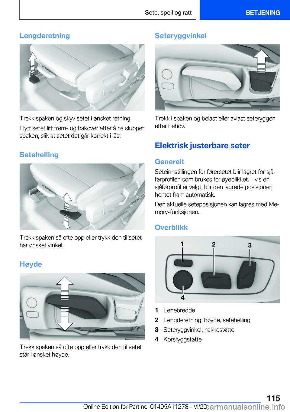 BMW 4 SERIES COUPE 2021  InstruksjonsbØker (in Norwegian) �L�e�n�g�d�e�r�e�t�n�i�n�g
�T�r�e�k�k��s�p�a�k�e�n��o�g��s�k�y�v��s�e�t�e�t��i��