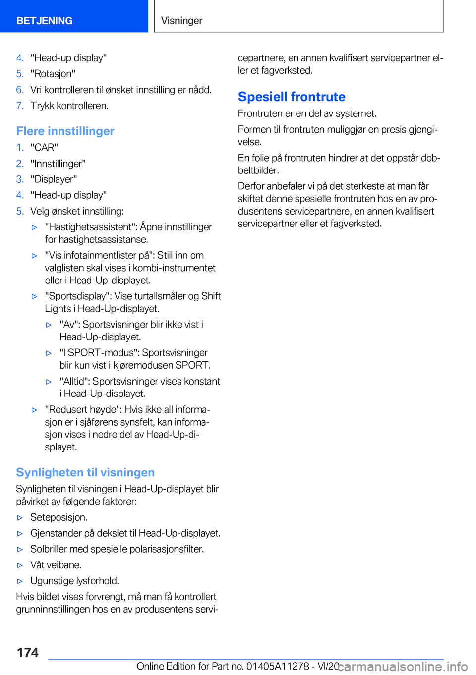 BMW 4 SERIES COUPE 2021  InstruksjonsbØker (in Norwegian) �4�.��H�e�a�d�-�u�p��d�i�s�p�l�a�y��5�.��R�o�t�a�s�j�o�n��6�.�V�r�i��k�o�n�t�r�o�l�l�e�r�e�n��t�i�l��