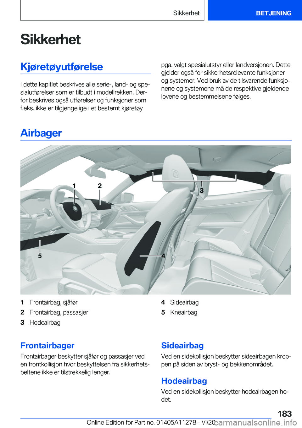 BMW 4 SERIES COUPE 2021  InstruksjonsbØker (in Norwegian) �S�i�k�k�e�r�h�e�t�K�j�
