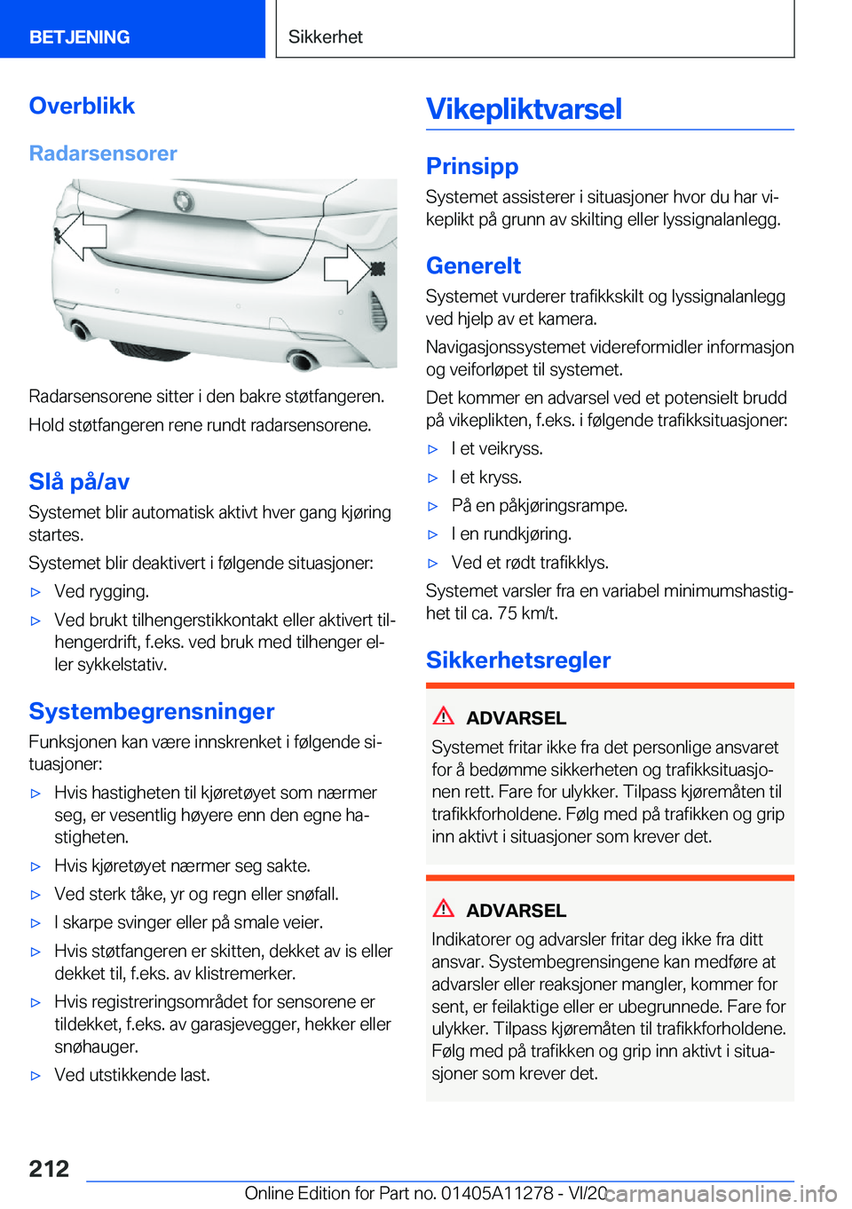 BMW 4 SERIES COUPE 2021  InstruksjonsbØker (in Norwegian) �O�v�e�r�b�l�i�k�k�R�a�d�a�r�s�e�n�s�o�r�e�r
�R�a�d�a�r�s�e�n�s�o�r�e�n�e��s�i�t�t�e�r��i��d�e�n��b�a�k�r�e��s�t�