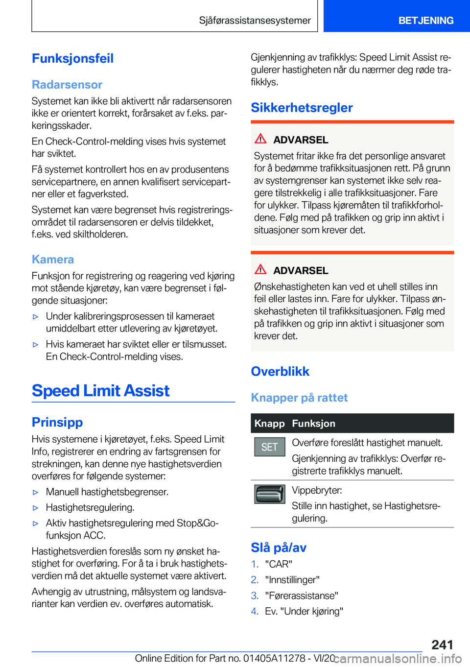 BMW 4 SERIES COUPE 2021  InstruksjonsbØker (in Norwegian) �F�u�n�k�s�j�o�n�s�f�e�i�l
�R�a�d�a�r�s�e�n�s�o�r
�S�y�s�t�e�m�e�t��k�a�n��i�k�k�e��b�l�i��a�k�t�i�v�e�r�t�t��n�å�r��r�a�d�a�r�s�e�n�s�o�r�e�n
�i�k�k�e��e�r��o�r�i�e�n�t�e�r�t��k�o�r�r�e�k�t