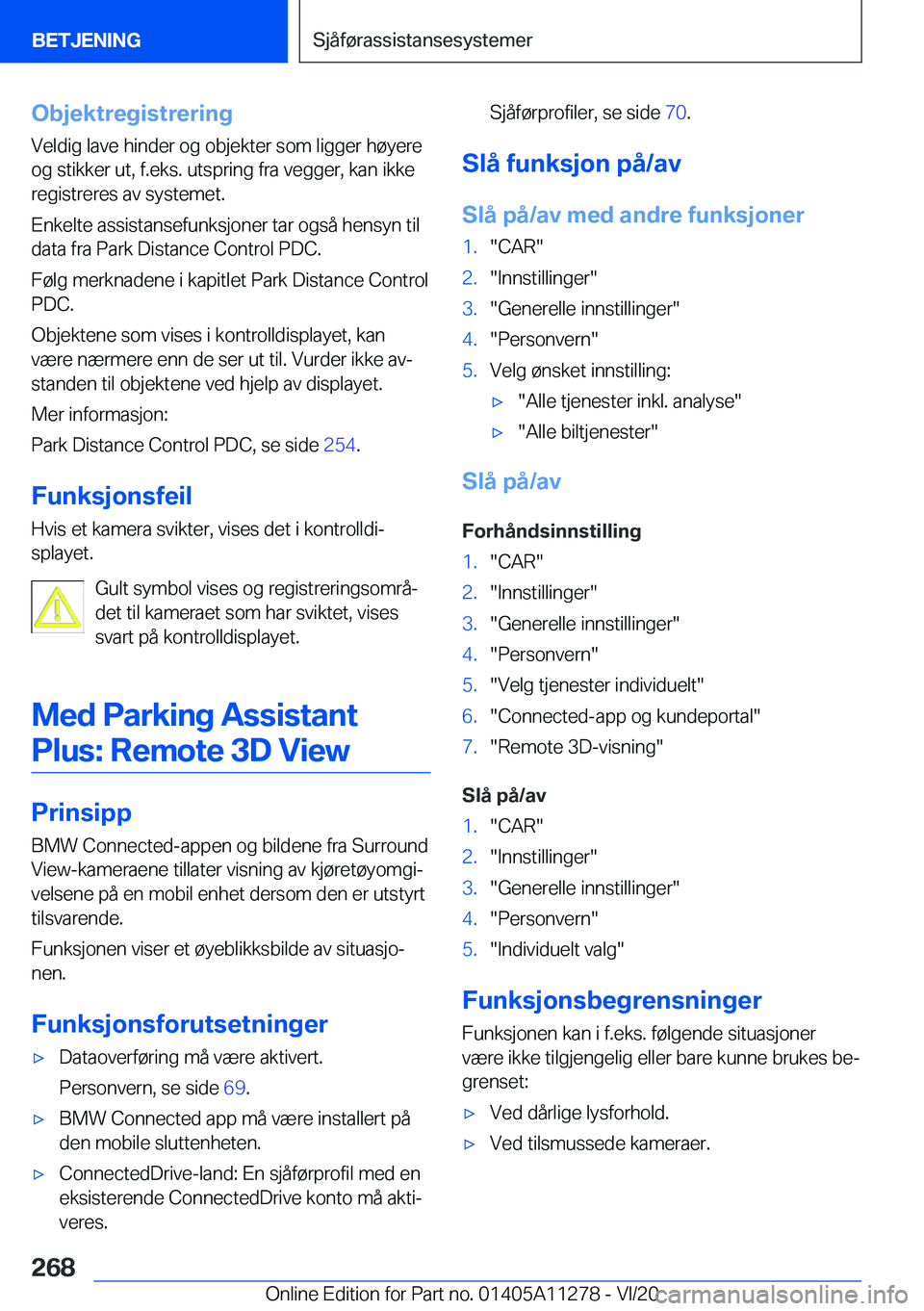 BMW 4 SERIES COUPE 2021  InstruksjonsbØker (in Norwegian) �O�b�j�e�k�t�r�e�g�i�s�t�r�e�r�i�n�g
�V�e�l�d�i�g��l�a�v�e��h�i�n�d�e�r��o�g��o�b�j�e�k�t�e�r��s�o�m��l�i�g�g�e�r��h�