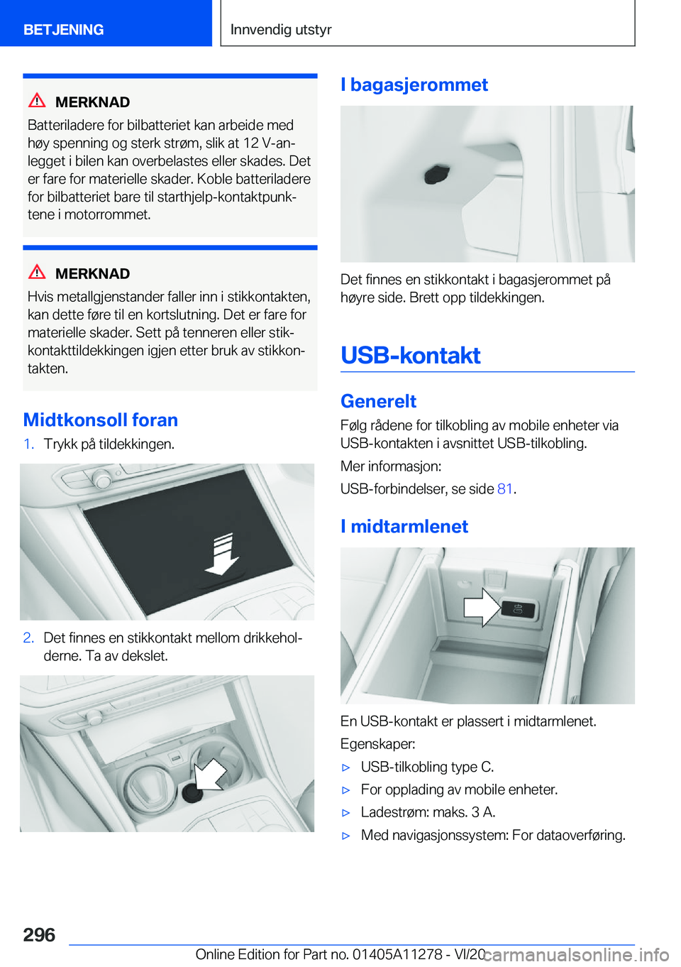 BMW 4 SERIES COUPE 2021  InstruksjonsbØker (in Norwegian) �M�E�R�K�N�A�D
�B�a�t�t�e�r�i�l�a�d�e�r�e��f�o�r��b�i�l�b�a�t�t�e�r�i�e�t��k�a�n��a�r�b�e�i�d�e��m�e�d
�h�