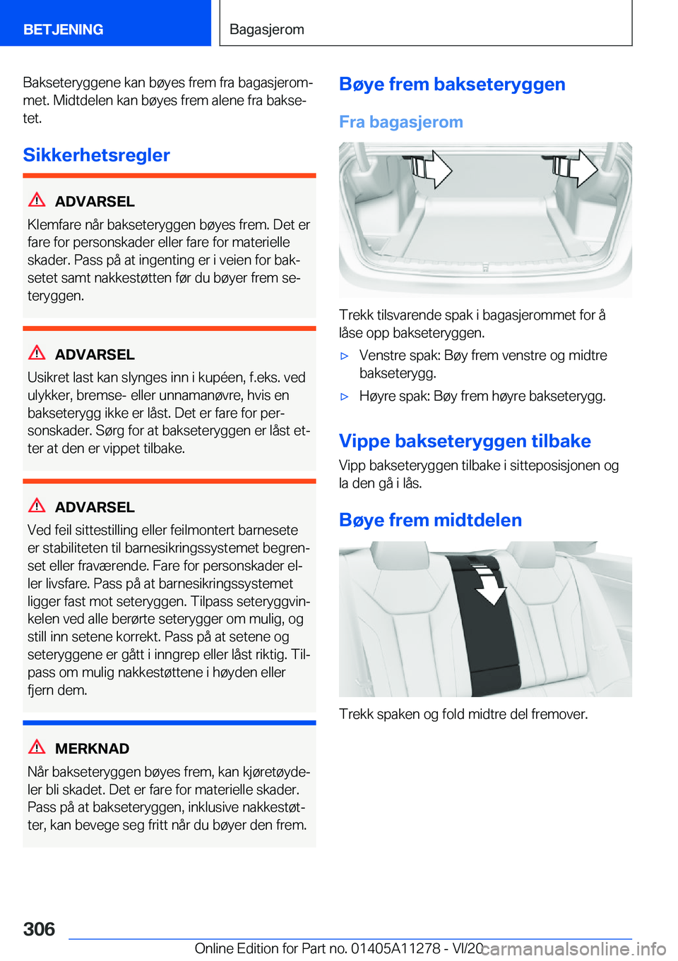 BMW 4 SERIES COUPE 2021  InstruksjonsbØker (in Norwegian) �B�a�k�s�e�t�e�r�y�g�g�e�n�e��k�a�n��b�