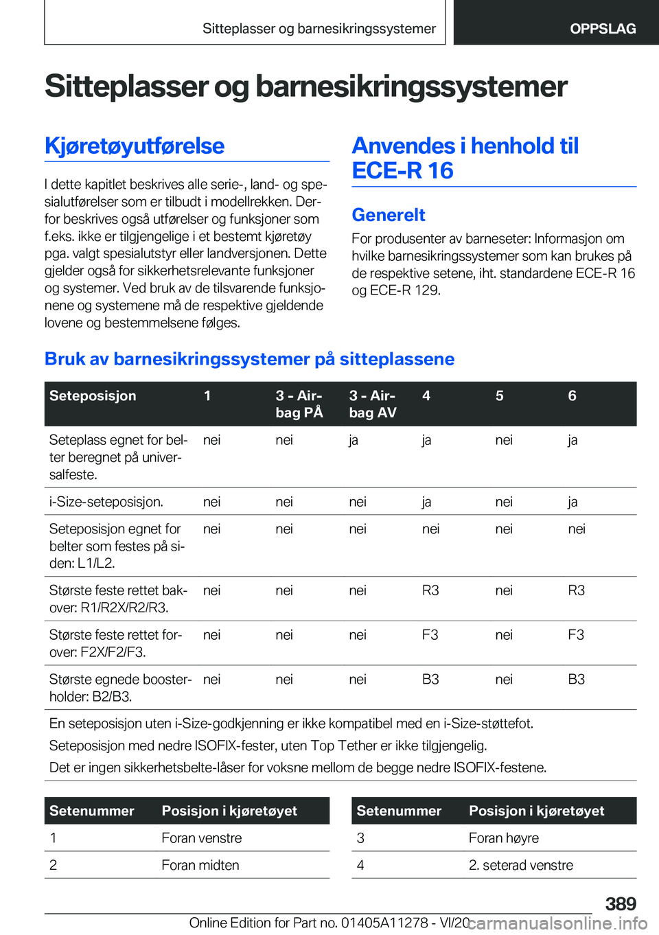 BMW 4 SERIES COUPE 2021  InstruksjonsbØker (in Norwegian) �S�i�t�t�e�p�l�a�s�s�e�r��o�g��b�a�r�n�e�s�i�k�r�i�n�g�s�s�y�s�t�e�m�e�r�K�j�