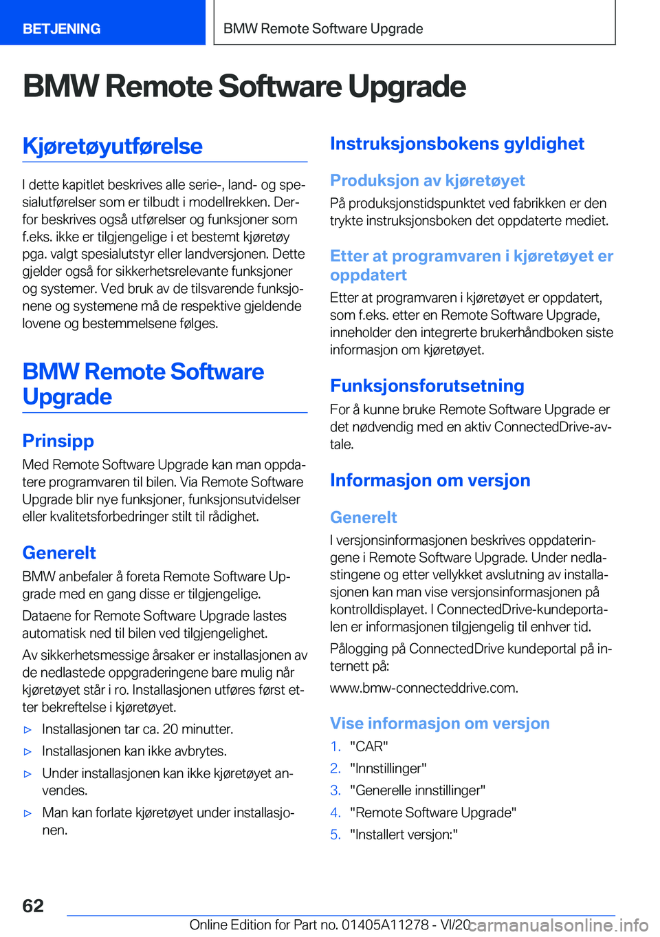 BMW 4 SERIES COUPE 2021  InstruksjonsbØker (in Norwegian) �B�M�W��R�e�m�o�t�e��S�o�f�t�w�a�r�e��U�p�g�r�a�d�e�K�j�