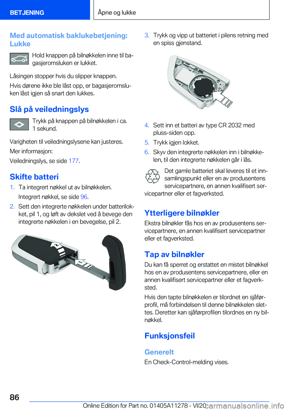 BMW 4 SERIES COUPE 2021  InstruksjonsbØker (in Norwegian) �M�e�d��a�u�t�o�m�a�t�i�s�k��b�a�k�l�u�k�e�b�e�t�j�e�n�i�n�g�:
�L�u�k�k�e
�H�o�l�d��k�n�a�p�p�e�n��p�å��b�i�l�n�