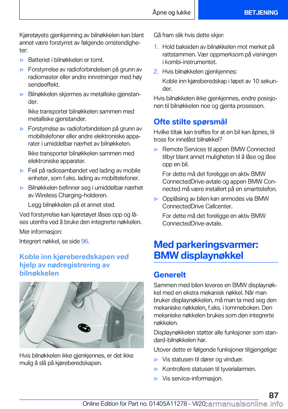 BMW 4 SERIES COUPE 2021  InstruksjonsbØker (in Norwegian) �K�j�