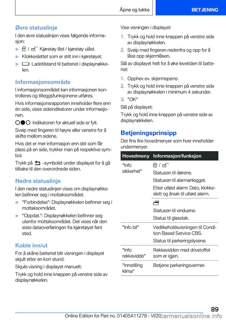 BMW 4 SERIES COUPE 2021  InstruksjonsbØker (in Norwegian) �