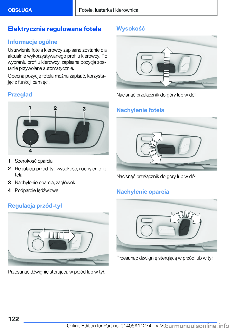 BMW 4 SERIES COUPE 2021  Instrukcja obsługi (in Polish) �E�l�e�k�t�r�y�c�z�n�i�e��r�e�g�u�l�o�w�a�n�e��f�o�t�e�l�e
�I�n�f�o�r�m�a�c�j�e��o�g�