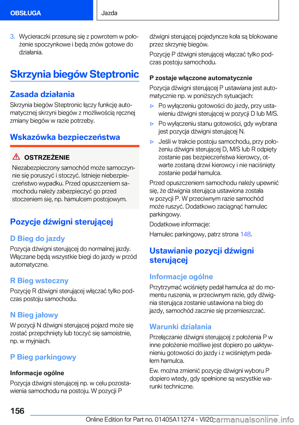 BMW 4 SERIES COUPE 2021  Instrukcja obsługi (in Polish) �3�.�W�y�c�i�e�r�a�c�z�k�i��p�r�z�e�s�u�n�