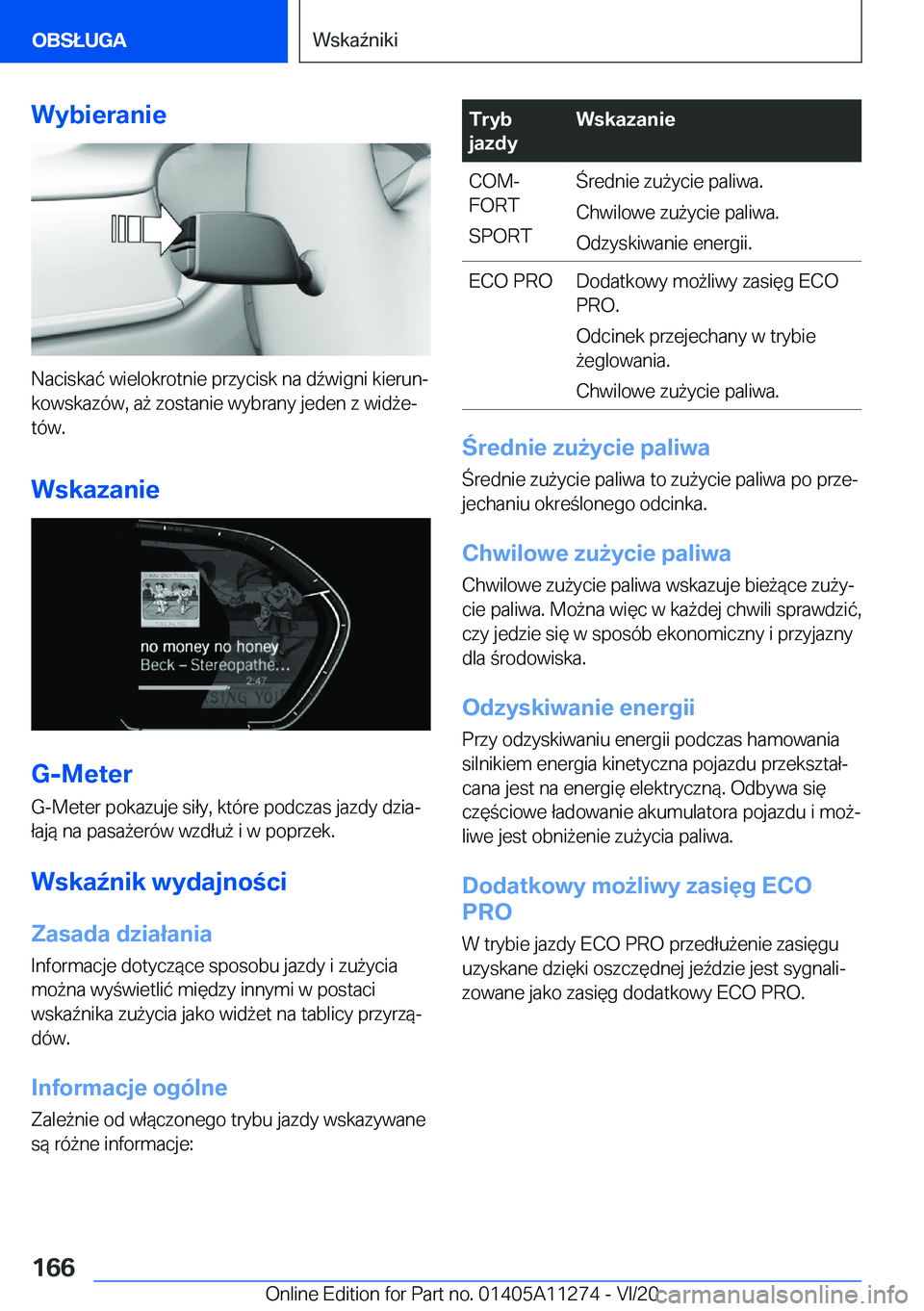 BMW 4 SERIES COUPE 2021  Instrukcja obsługi (in Polish) �W�y�b�i�e�r�a�n�i�e
�N�a�c�i�s�k�a�