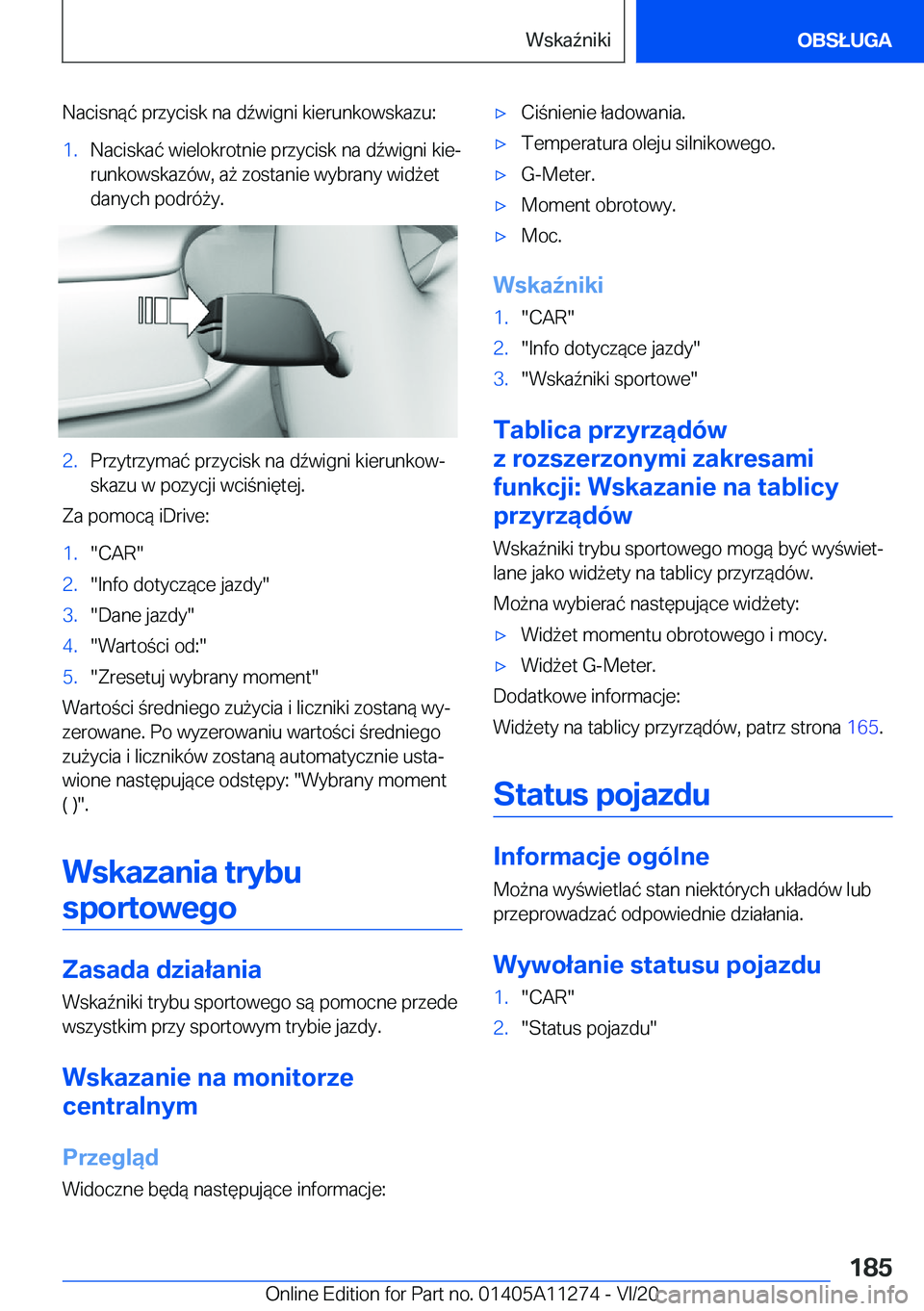BMW 4 SERIES COUPE 2021  Instrukcja obsługi (in Polish) �N�a�c�i�s�n�