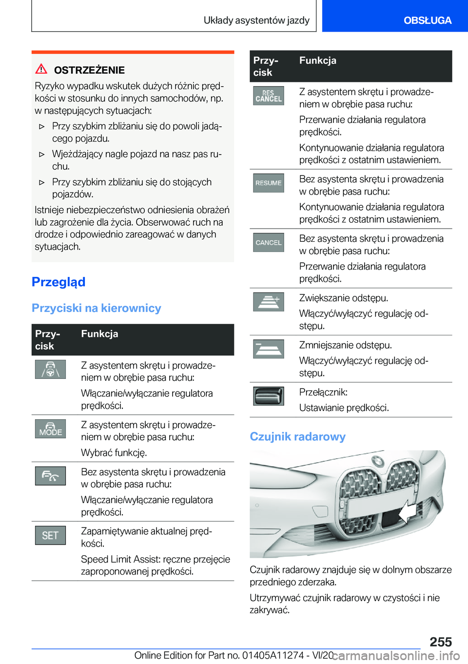 BMW 4 SERIES COUPE 2021  Instrukcja obsługi (in Polish) �O�S�T�R�Z�E8�E�N�I�E
�R�y�z�y�k�o��w�y�p�a�d�k�u��w�s�k�u�t�e�k��d�u9�y�c�h��r�