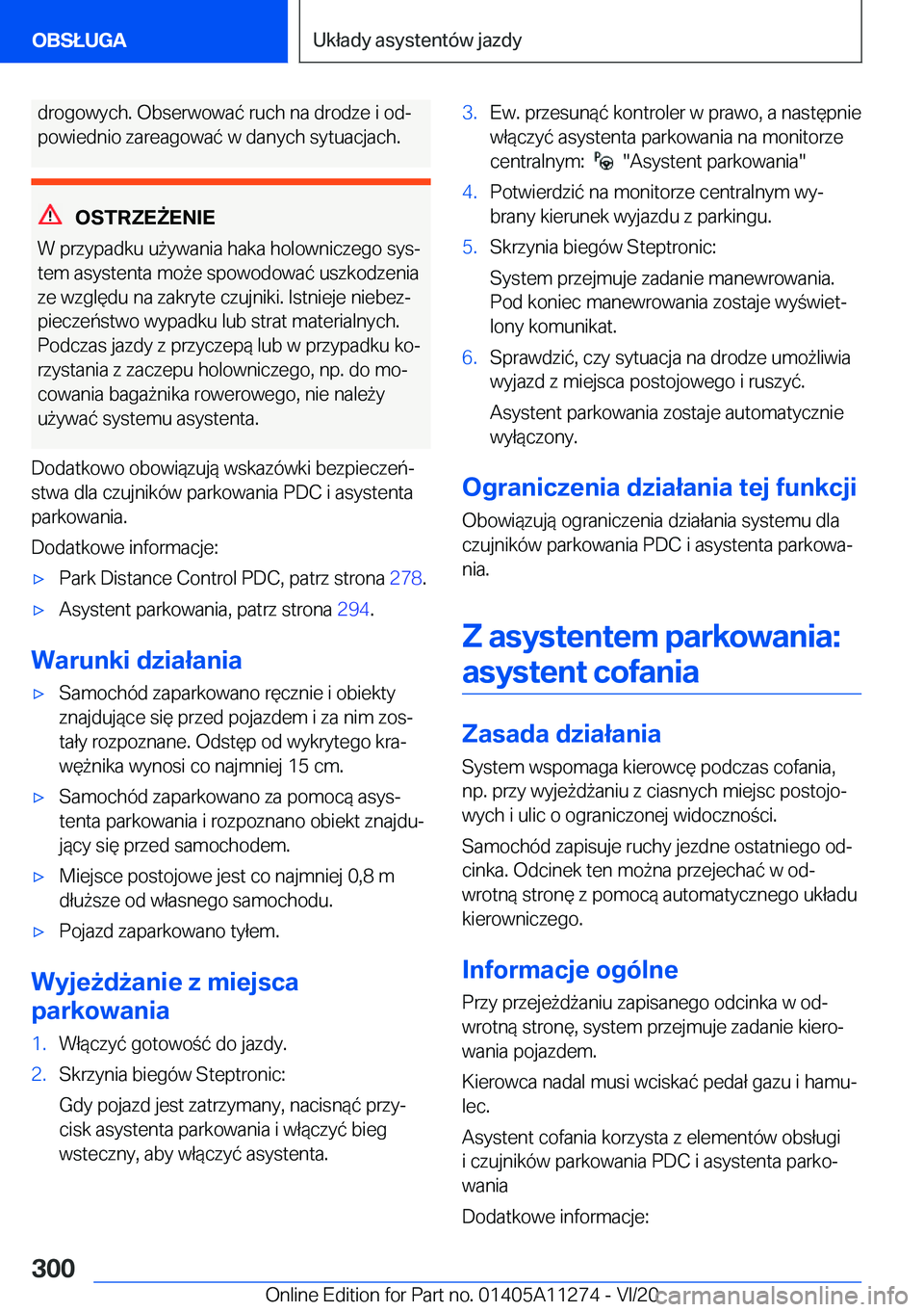 BMW 4 SERIES COUPE 2021  Instrukcja obsługi (in Polish) �d�r�o�g�o�w�y�c�h�.��O�b�s�e�r�w�o�w�a�